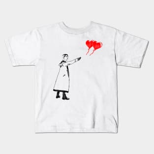 Doctor Who Balloon Girl (Banksy mashup) Kids T-Shirt